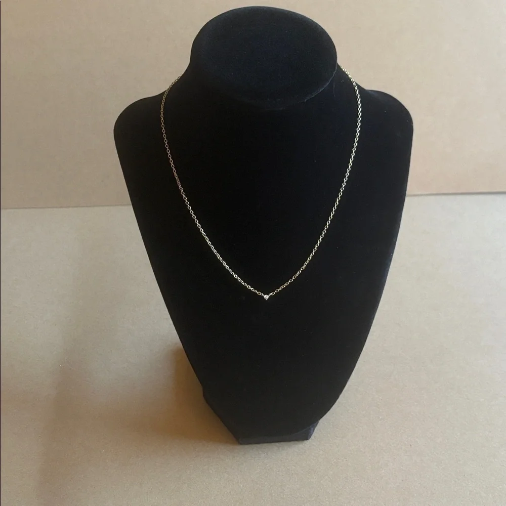 Gold toned Necklace with minimalist gemstone design clasp closure NEW